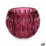 Bougeoir Hexagones Rose Verre 11 x 9 x 11 cm (6 Unités)