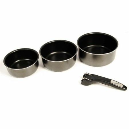 Set de Casseroles Sitram Noir Noir/Gris Métal Aluminium 4 Pièces Ø 18 cm Ø 20 cm Ø 16 cm