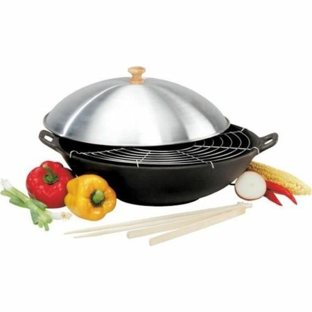 Sartén Wok Baumalu Negro Hierro Fundido 4 Piezas Ø 36 cm