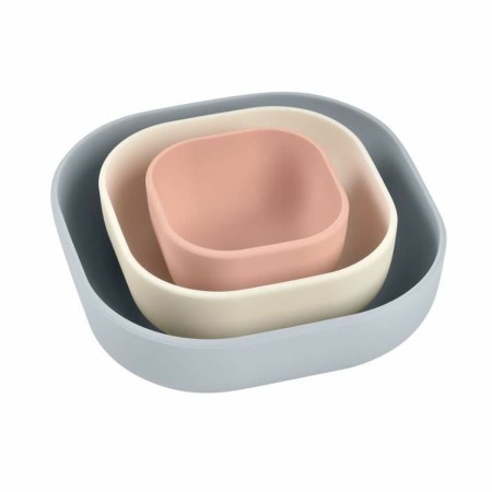 Ensemble de récipients pour aliments pour bébés Béaba Rose Silicone 3 Pièces