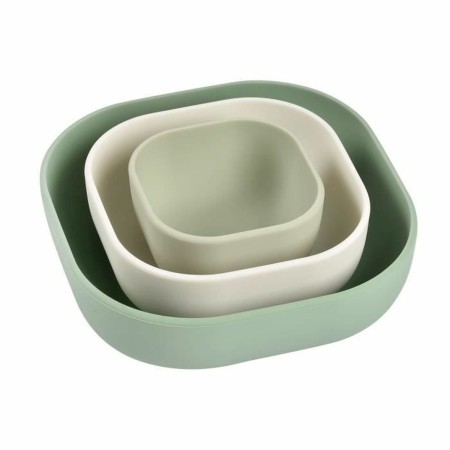 Ensemble de récipients pour aliments pour bébés Béaba Vert Silicone 3 Pièces