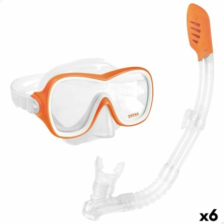 Masque de Plongée avec Tube Intex Wave Rider Orange (6 Unités)