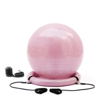 Pelota de Yoga con Anillo de Estabilidad y Bandas de Resistencia AshtanBall InnovaGoods Rosa (Reacondicionado B)