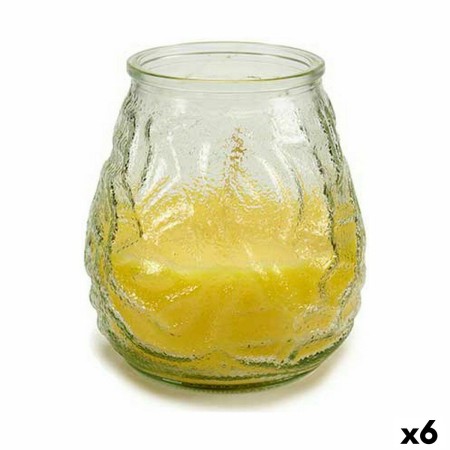 Bougie Parfumée Jaune Transparent Citronnelle 9 x 9,5 x 9 cm (6 Unités)