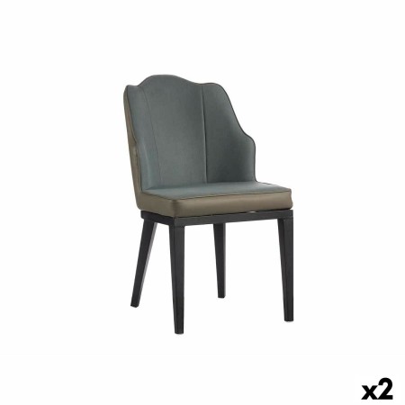 Fauteuil Coquillage Bleu Noir Gris Acier 48 x 88 x 60 cm (2 Unités)