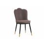 Fauteuil Coquillage Noir Violet Doré Acier 53 x 88 x 67 cm (2 Unités)