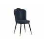 Fauteuil Coquillage Bleu Noir Doré Acier 53 x 58 x 67 cm (2 Unités)