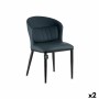 Fauteuil Rond Bleu Noir Acier 51 x 83,5 x 54 cm (2 Unités)