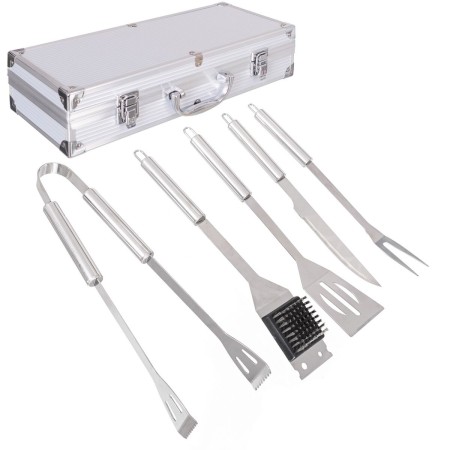 Kit de Utensilios para Barbacoa con Maletín Acero Inoxidable 37 x 16 x 8 cm