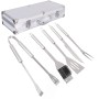 Kit d’Ustensiles pour Barbecue avec Mallette de Transport Acier inoxydable 37 x 16 x 8 cm