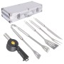 Kit de Utensilios para Barbacoa con Maletín Acero Inoxidable 37 x 15 x 8 cm