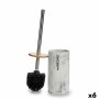 Brosse de salle de wc Métal Résine Bambou Marbre 9,6 x 37,5 x 9,6 cm (6 Unités)