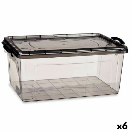 Caja de Almacenaje con Tapa Antracita Plástico 22 L 32 x 20,5 x 50 cm (6 Unidades)