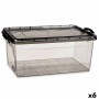 Boîte de rangement avec couvercle Anthracite Plastique 22 L 32 x 20,5 x 50 cm (6 Unités)