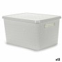 Caja de Almacenaje con Tapa Blanco Plástico 40 L 35 x 25 x 46 cm (12 Unidades)