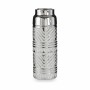 Vase Cylindre Rayures Argenté Céramique 10,5 x 30 x 10,5 cm (6 Unités)