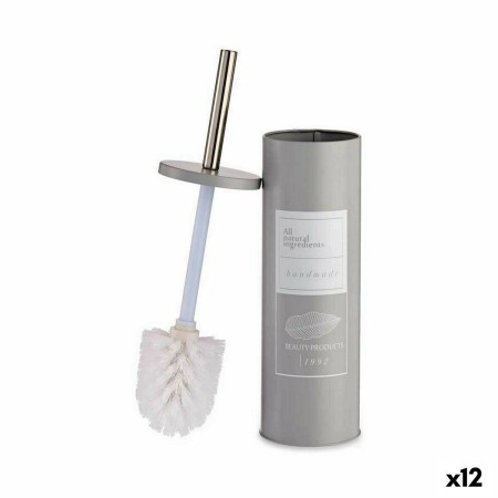 Escobilla para el Baño Beauty Products Blanco Gris Acero Plástico 9,5 x 37,5 x 9,5 cm (12 Unidades)