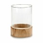 Bougeoir Marron Transparent Bois Verre 14,5 x 19,3 x 14,5 cm (8 Unités)