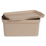 Caja de Almacenaje con Tapa Beige Plástico 7,5 L 21,5 x 14,5 x 32 cm (12 Unidades)