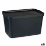 Boîte de rangement avec couvercle Anthracite Plastique 24 L 29,3 x 24,5 x 45 cm (6 Unités)