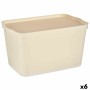 Caja de Almacenaje con Tapa Crema Plástico 24 L 29,3 x 24,5 x 45 cm (6 Unidades)