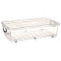 Caja de Almacenamiento con Ruedas Transparente Plástico 40 L 46,5 x 20 x 72,2 cm (6 Unidades)