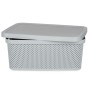 Caja de Almacenaje con Tapa Gris Plástico 13 L 28 x 15 x 39 cm (12 Unidades)