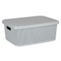 Boîte de rangement avec couvercle Gris Plastique 13 L 28 x 15 x 39 cm (12 Unités)