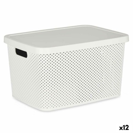 Boîte de rangement avec couvercle Blanc Plastique 19 L 28 x 22 x 39 cm (12 Unités)