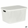 Caja de Almacenaje con Tapa Blanco Plástico 19 L 28 x 22 x 39 cm (12 Unidades)