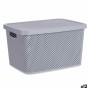 Boîte de rangement avec couvercle Gris Plastique 19 L 28 x 22 x 39 cm (12 Unités)