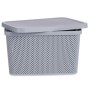 Caja de Almacenaje con Tapa Gris Plástico 19 L 28 x 22 x 39 cm (12 Unidades)