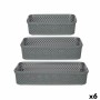 Set de Bandejas organizadoras Rectangular Antracita Plástico (6 Unidades)