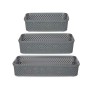 Set de Bandejas organizadoras Rectangular Antracita Plástico (6 Unidades)
