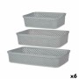 Set de Bandejas organizadoras Rectangular Gris Plástico (6 Unidades)