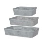Set de Bandejas organizadoras Rectangular Gris Plástico (6 Unidades)