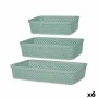 Set de Bandejas organizadoras Rectangular Verde Plástico (6 Unidades)