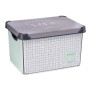 Boîte de rangement avec couvercle Home à carreaux 22 L Gris Plastique 29 x 23,5 x 39 cm (12 Unités)