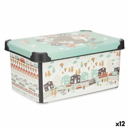 Boîte de rangement avec couvercle Enfant Route Plastique 10 L 23 x 16,5 x 35 cm (12 Unités)