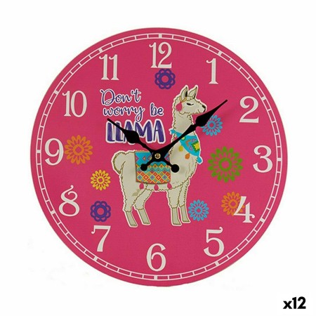 Reloj de Pared Llama 3 x 33,8 x 33,8 cm (12 Unidades)