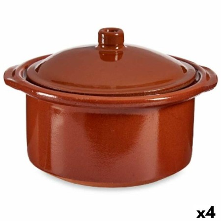 Marmite avec couvercle Faïence 1,5 L 22 x 14,5 x 20 cm (4 Unités)