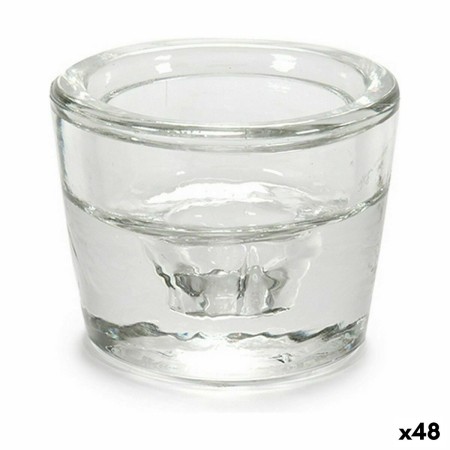 Bougeoir Transparent verre 6 x 4,3 x 6 cm (48 Unités)