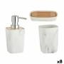 Ensemble de Bain Blanc Bambou Plastique (8 Unités)