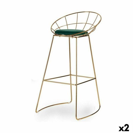 Tabouret Vert Doré Fer 51 x 94 x 52 cm (2 Unités)