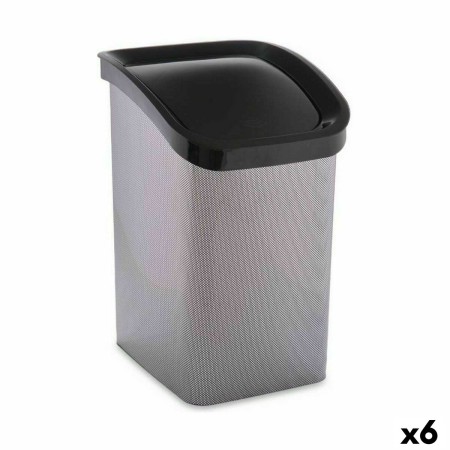 Corbeille à papier 23 L Basculant Gris foncé Plastique (6 Unités)