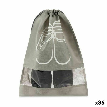 Portazapatos Bolsa Gris PVC Tela 31,5 x 1 x 43 cm (36 Unidades)