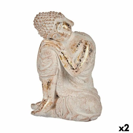 Figura Decorativa para Jardín Buda Poliresina 23 x 33 x 26 cm (2 Unidades)