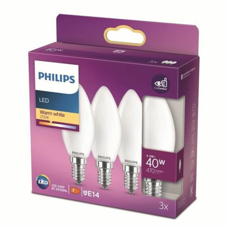 Bombilla LED Philips 8719514272170 40 W A+ F E14 (2700k) (3 Unidades)