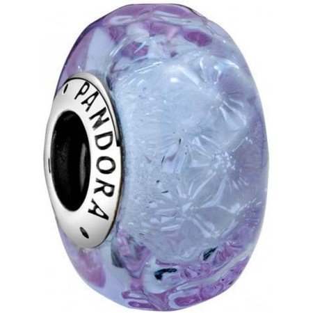 Perle de verre Femme Pandora WAVY LAVENDER MURANO GLASS