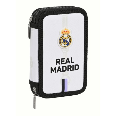 Plumier double Safta Real Madrid CF 12,5 x 4 x 19,5 cm Multicouleur (28 pcs)